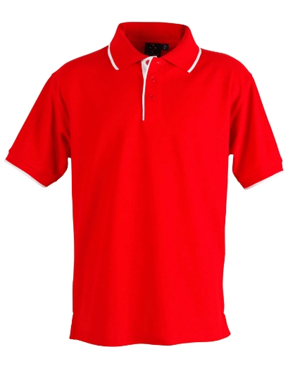 Picture of Winning Spirit, Mens S/L Pique Polo Contrast